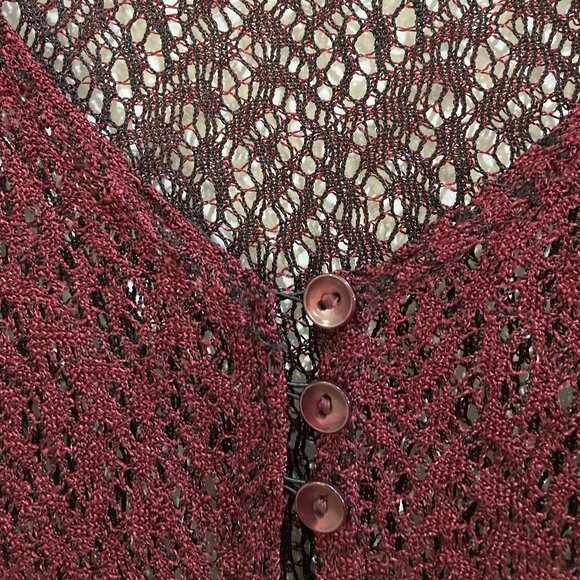 Lacy Overshirt, Dark Burgundy, M size Womens, brand Anxiety Cafe - Picture 4 of 5